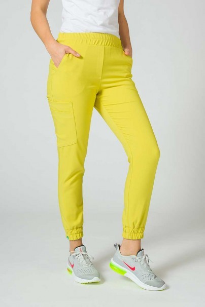 Spodnie medyczne damskie Sunrise Uniforms Premium Chill jogger żółte-1