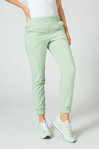 Spodnie medyczne damskie Sunrise Uniforms Premium Chill jogger pistacjowe-1