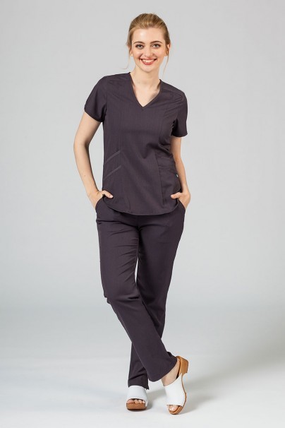Komplet medyczny Adar Uniforms Yoga grafitowy (z bluzą Modern - elastic)-1