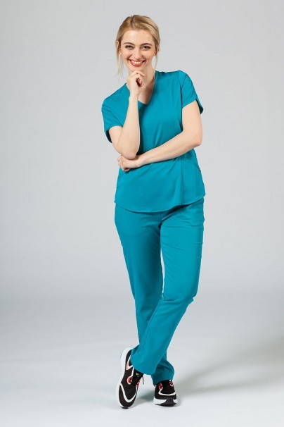 Komplet medyczny Adar Uniforms Yoga morski błękit (z bluzą Modern - elastic)-1