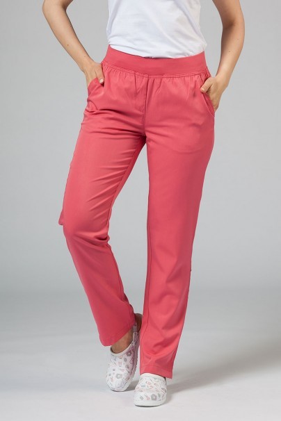 Spodnie damskie Adar Uniforms Leg Yoga różowe-1