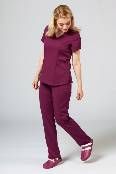 Komplet medyczny Adar Uniforms Yoga wiśniowy (z bluzą Modern - elastic)-1