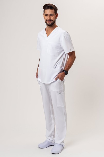 Komplet medyczny męski Dickies EDS Essentials (bluza V-neck, spodnie Natural Rise) białe-1