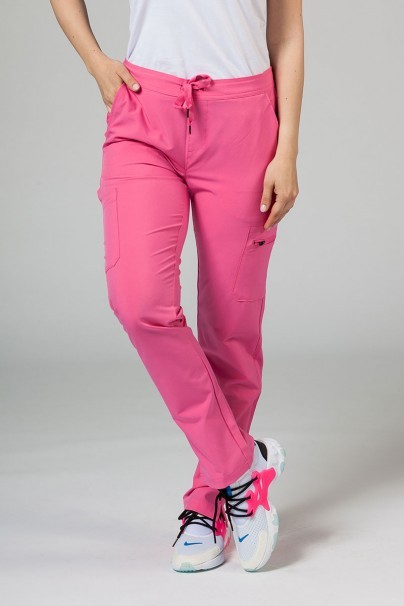 Spodnie damskie Adar Uniforms Skinny Leg Cargo różowe-1