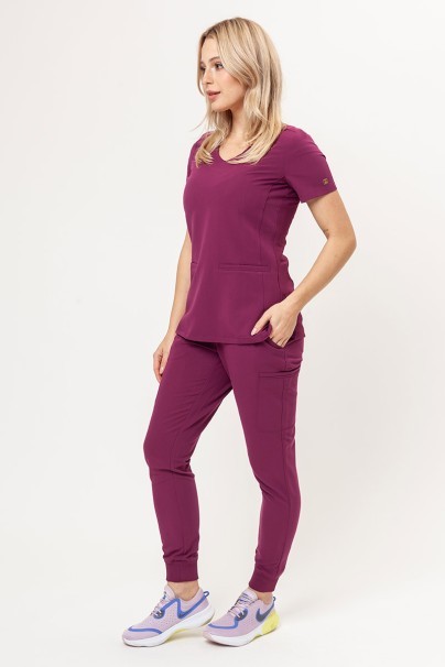 Komplet medyczny damski Maevn Matrix Pro (bluza Curved, spodnie jogger) wiśniowy-1