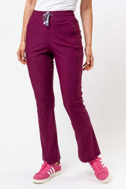 Spodnie medyczne damskie Maevn Embrace Nora wiśniowe-1