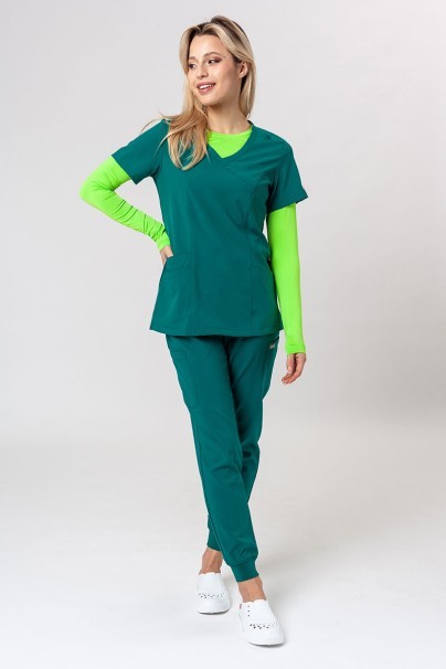 Komplet medyczny damski Maevn Momentum (bluza Asymetric, spodnie Jogger) zielony-1