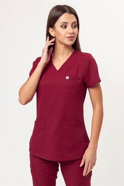 Bluza medyczna damska Uniforms World 109PSX Shelly burgundowa-1