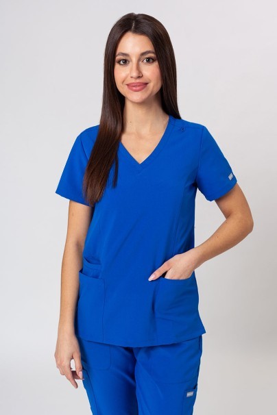 Bluza medyczna damska Maevn Momentum Double V-neck królewski granat-1