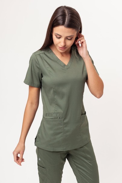 Bluza medyczna damska Maevn Matrix Double V-neck oliwkowa-1