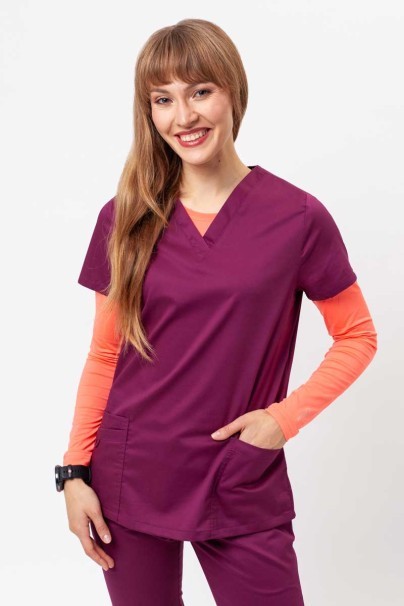 Bluza medyczna damska Uniforms World Alyssa burgundowa-1