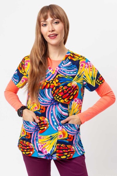 Bluza medyczna damska Cherokee Prints V-neck Winging It-1