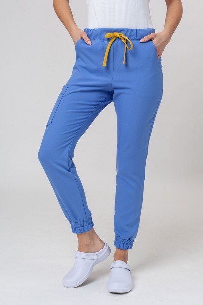 Spodnie medyczne damskie Sunrise Uniforms Premium Chill jogger niebieskie-1