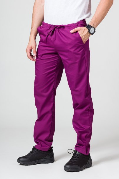 Spodnie medyczne męskie Sunrise Uniforms Basic Regular oberżynowe-1
