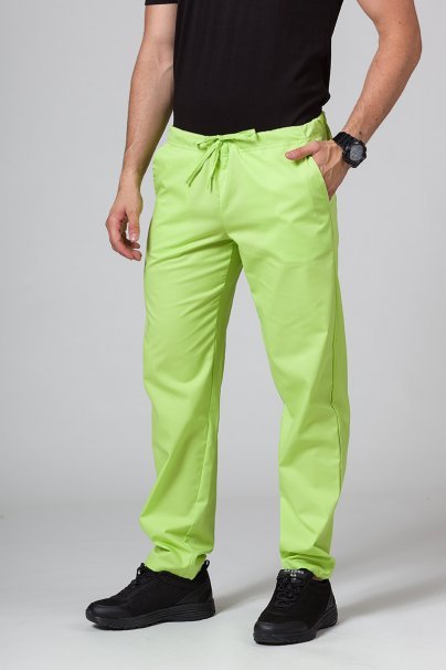 Spodnie medyczne męskie Sunrise Uniforms Basic Regular limonkowe-1