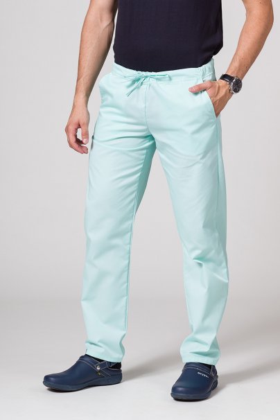 Spodnie medyczne męskie Sunrise Uniforms Basic Regular miętowe-1