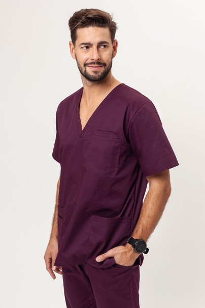 Bluza medyczna męska Sunrise Uniforms Basic Standard FRESH burgundowa-1