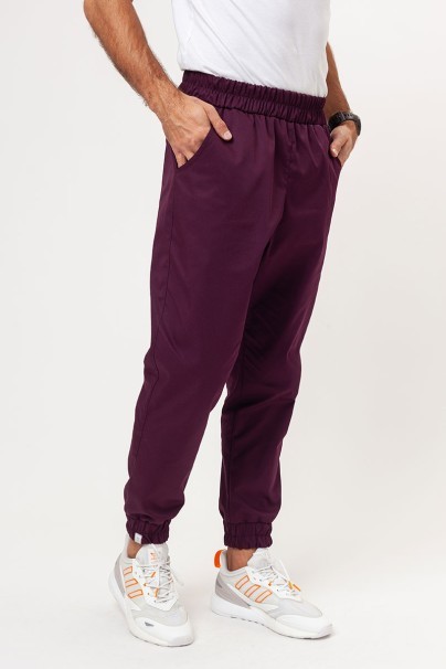 Spodnie medyczne męskie Sunrise Easy FRESH jogger burgundowe-1