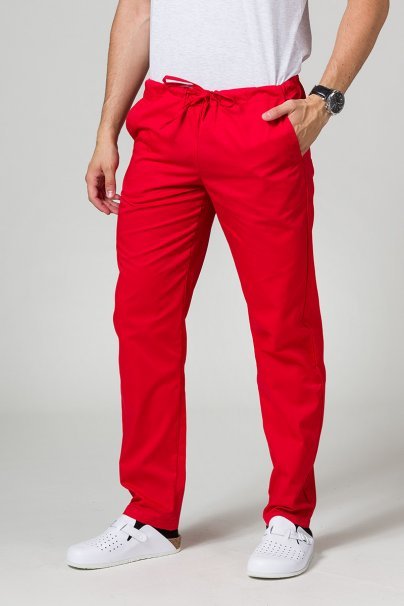 Spodnie medyczne męskie Sunrise Uniforms Basic Regular czerwone-1