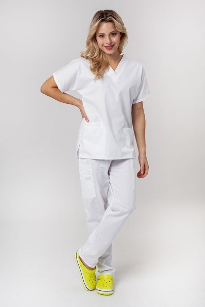Komplet medyczny damski Cherokee Originals (bluza V-neck, spodnie N.Rise) biały-1