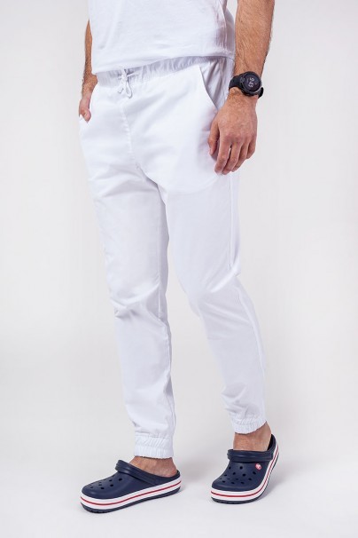 Spodnie medyczne męskie Sunrise Uniforms Active Flow jogger białe-1