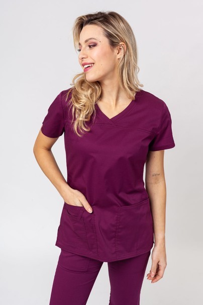 Bluza medyczna damska Cherokee Core Stretch Top wiśniowa-1