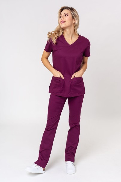 Komplet medyczny damski Cherokee Core Stretch (bluza Core, spodnie Mid Rise) wiśniowy-1