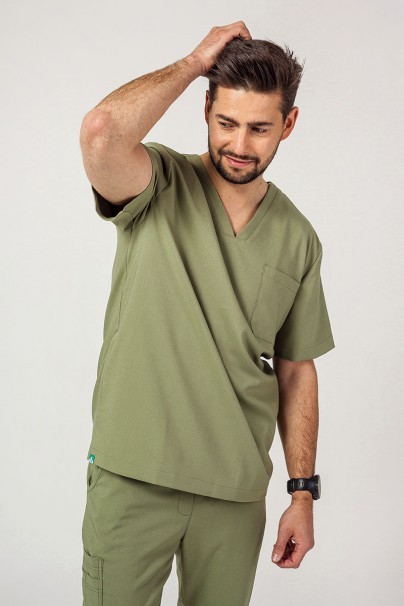 Bluza medyczna męska Sunrise Uniforms Premium Dose oliwkowa-1