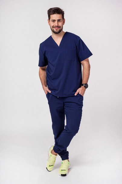 Komplet medyczny męski Sunrise Uniforms Premium Men (bluza Dose, spodnie Select jogger) ciemny granat-1
