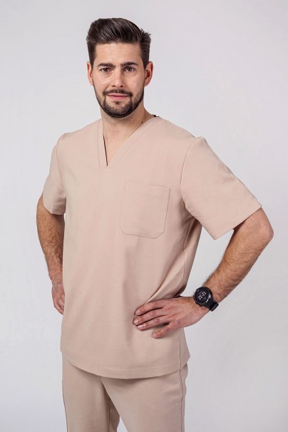 Bluza medyczna męska Sunrise Uniforms Premium Dose beżowa-1