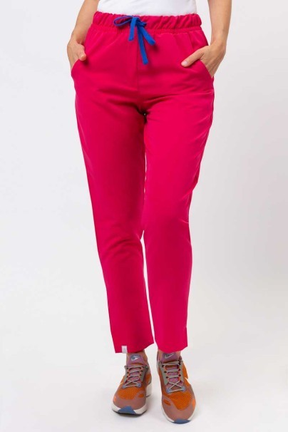 Spodnie medyczne damskie Sunrise Uniforms Premium Pride malinowe-1