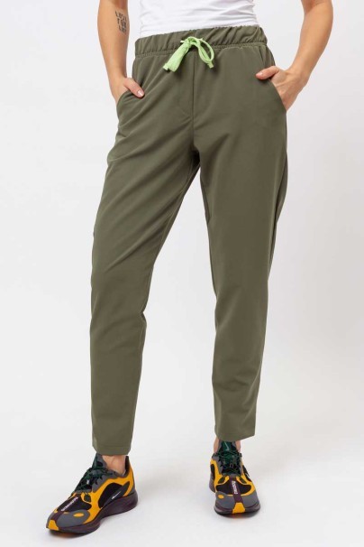 Spodnie medyczne damskie Sunrise Uniforms Premium Pride oliwkowe-1