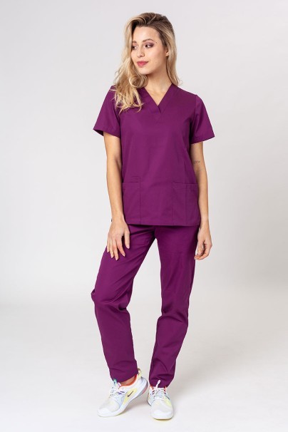 Komplet medyczny damski Sunrise Uniforms Basic Classic (bluza Light, spodnie Regular) oberżynowy-1