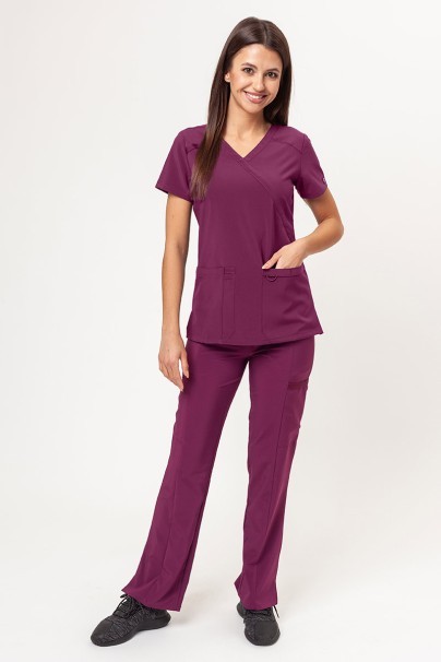 Komplet medyczny damski Dickies EDS Essentials (bluza Mock, spodnie Mid Rise) wiśniowy-1