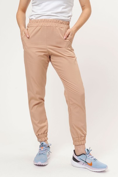 Spodnie medyczne damskie Sunrise Easy FRESH jogger beżowe-1