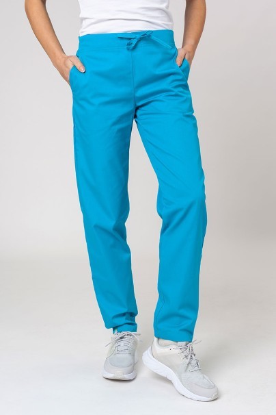 Spodnie medyczne damskie Sunrise Uniforms Basic Regular turkusowe-1