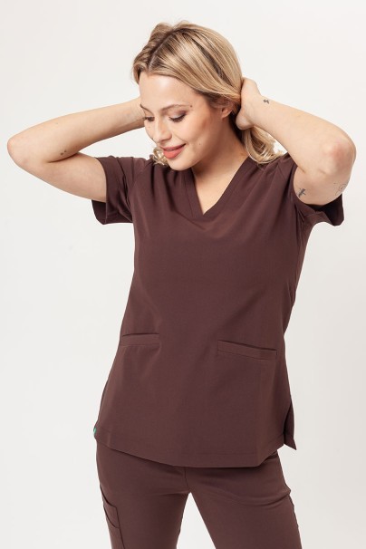 Bluza medyczna damska Sunrise Uniforms Premium Joy brązowa-1