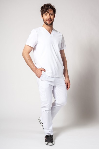 Komplet medyczny męski Adar Cargo biały (z bluzą Modern)-1