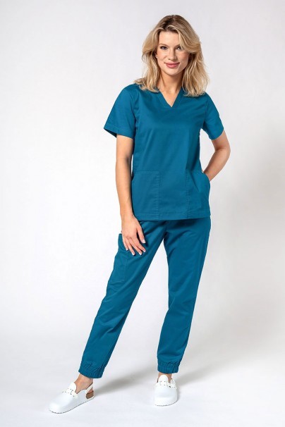 Komplet medyczny damski Sunrise Uniforms Active III (bluza Bloom, spodnie Air) karaibski błękit-1