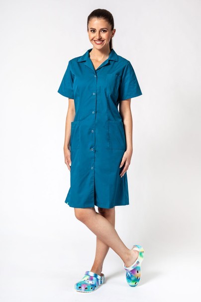Fartuch medyczny damski Sunrise Uniforms z długim rękawem karaibski błękit-1