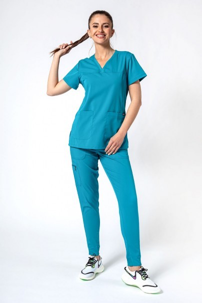 Komplet medyczny Adar Uniforms Ultimate morski błękit (z bluzą Sweetheart - elastic)-1