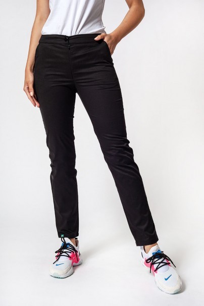 Spodnie medyczne damskie Sunrise Uniforms SLIM (elastic) czarne-1