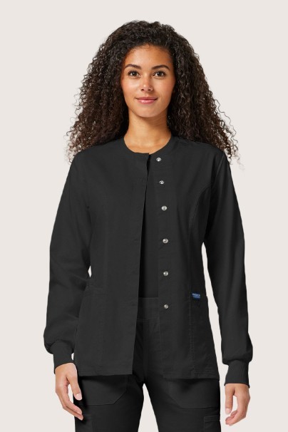 Bluza medyczna damska rozpinana Cherokee Revolution Snap czarna-1