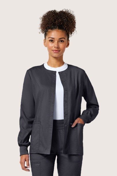 Bluza medyczna damska rozpinana Cherokee Revolution Snap szara-1