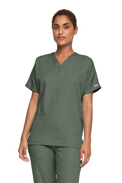 Bluza medyczna damska Cherokee Originals V-neck Top oliwkowa-1
